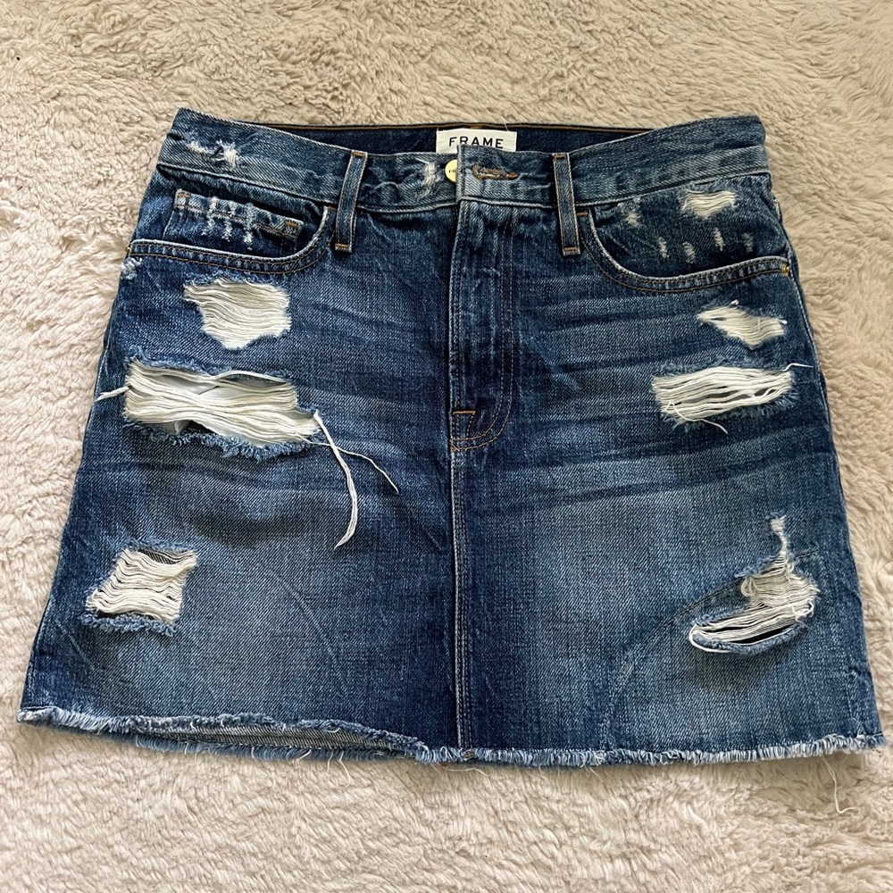 FRAME denim mini skirt